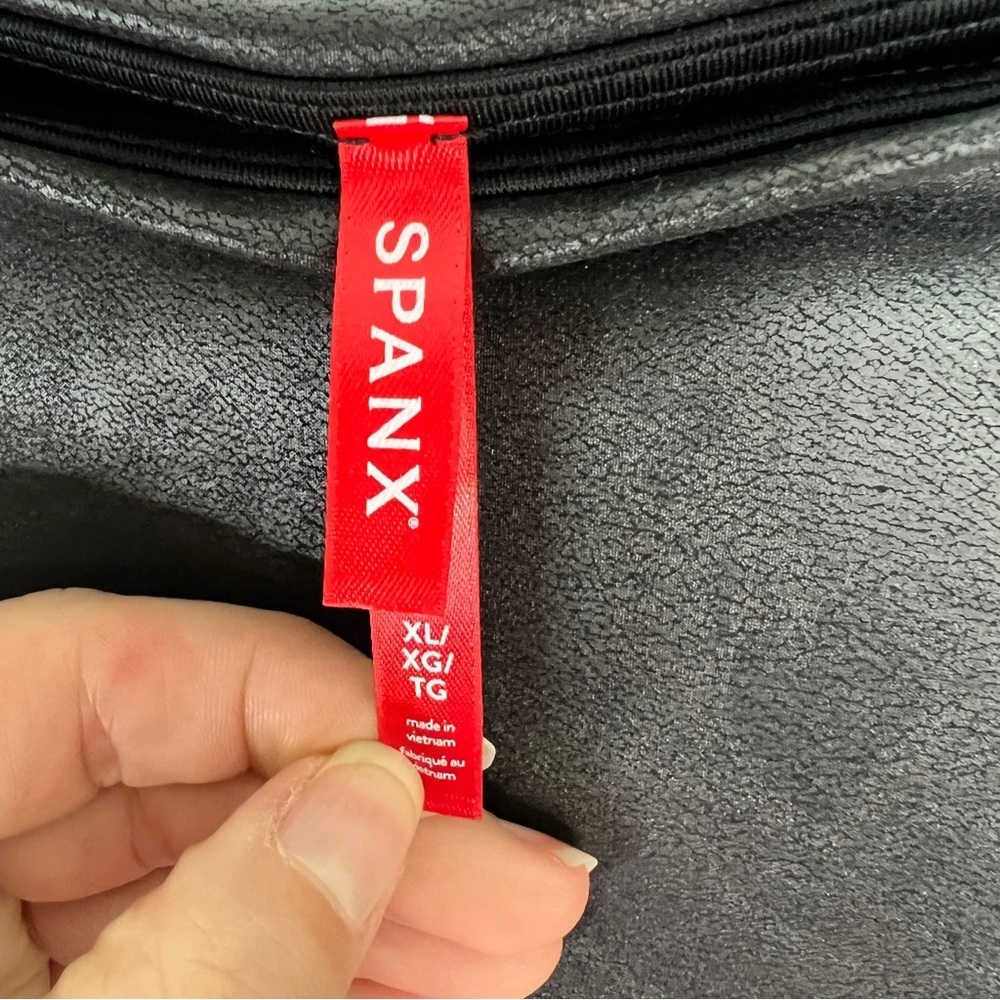 SPANX Faux Leather Leggings Black High-Rise XL - Picture 3 of 9